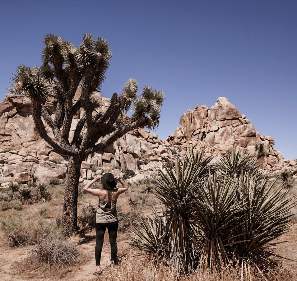 Monica in Joshua Tree, an easy day trip from Palm Springs.