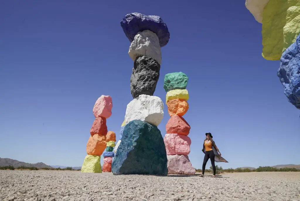 Monica at Seven Magic Mountains - #2 of The Top 10 Road Trips From Las Vegas 