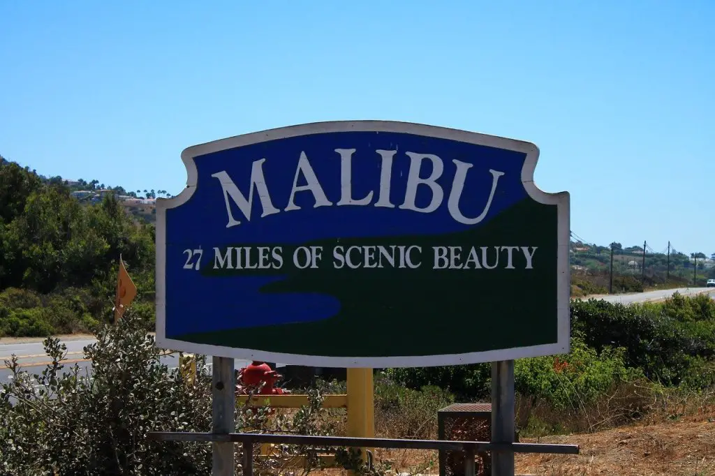A signpost seen on Malibu roads.