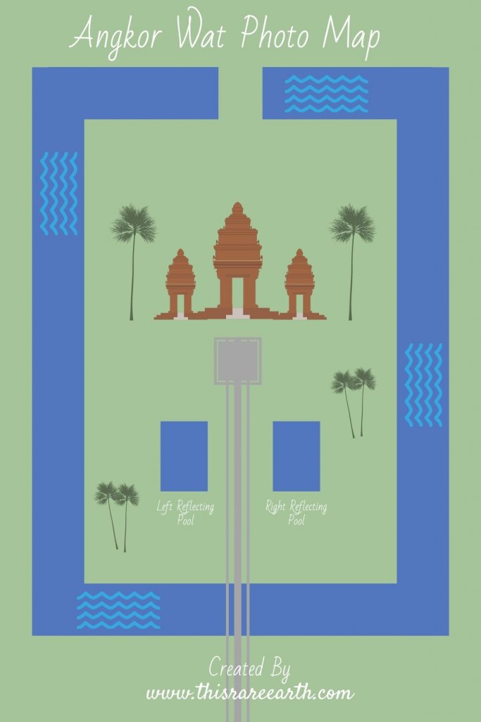 An Angkor Wat graphic showing a map of the pools.