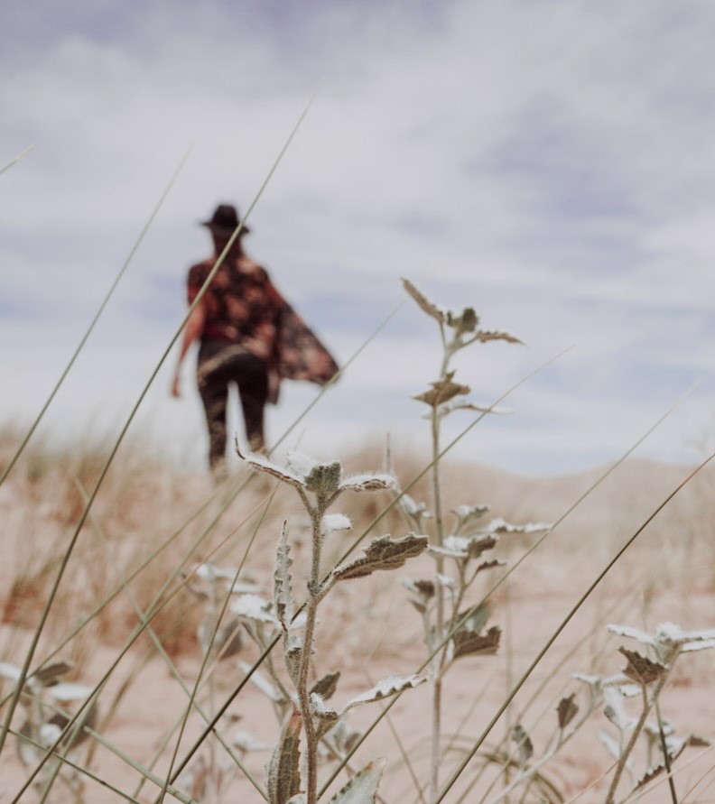 Monica hiking the Kelso Sand Dunes -  #6 of The Top 10 Road Trips From Las Vegas 