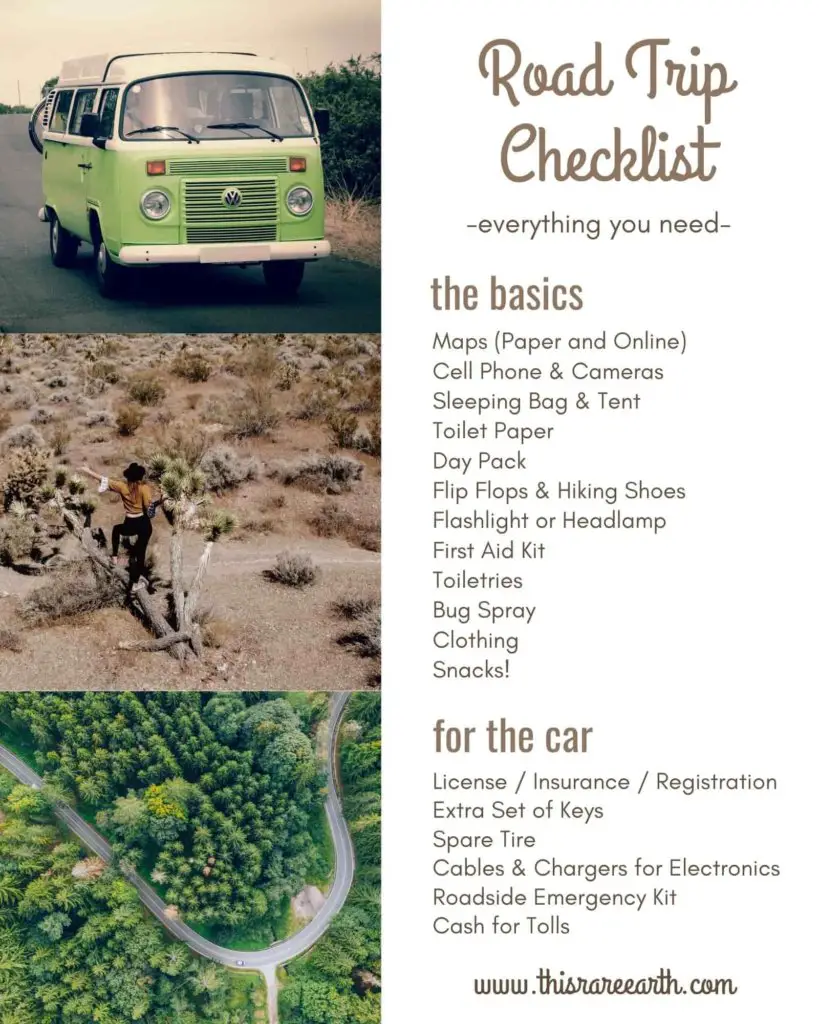 Road Trip Checklist pinterest pin.