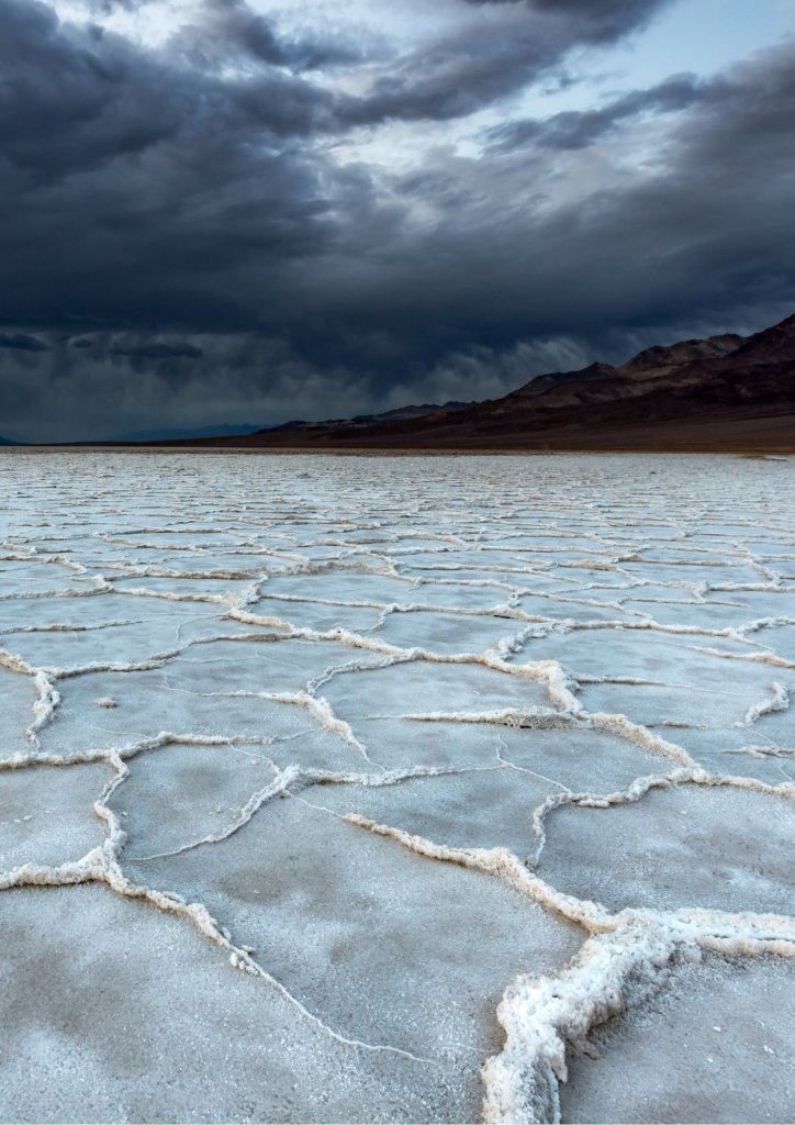 Badwater Basin salt flats - a can't miss stop on the Joshua Tree to Death Valley road trip.