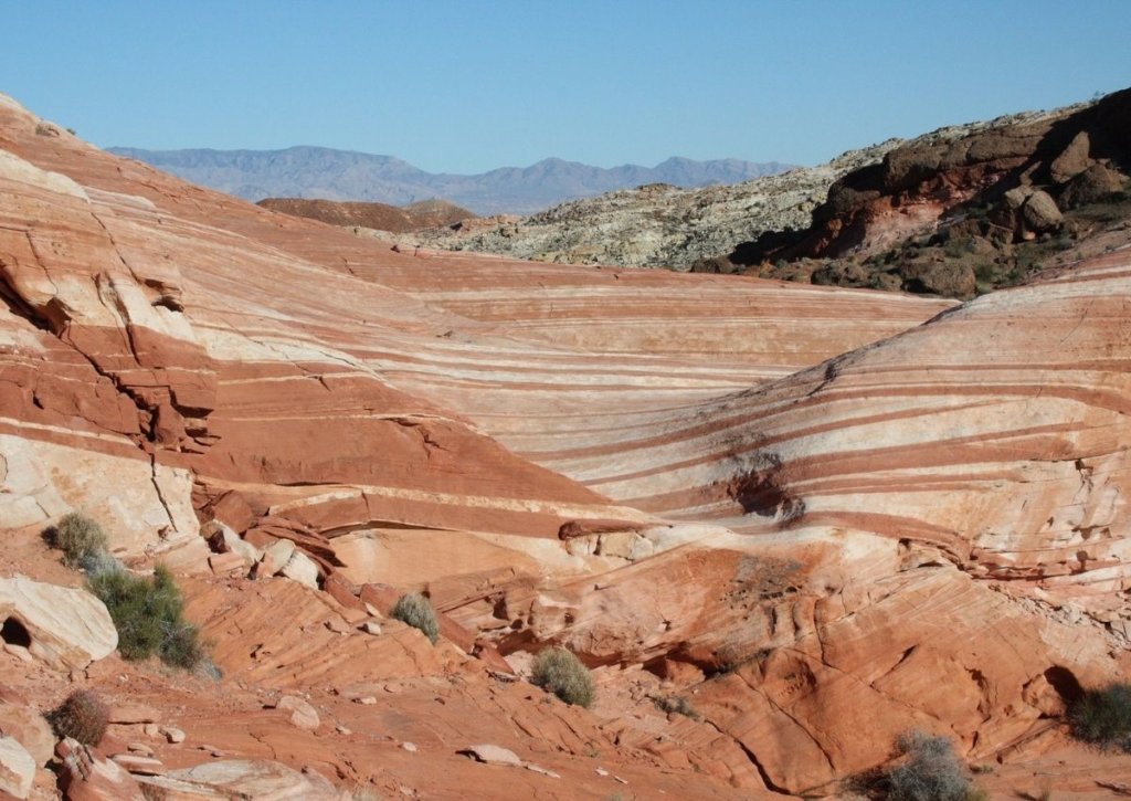 Valley of Fire State Park red and white rock formations.