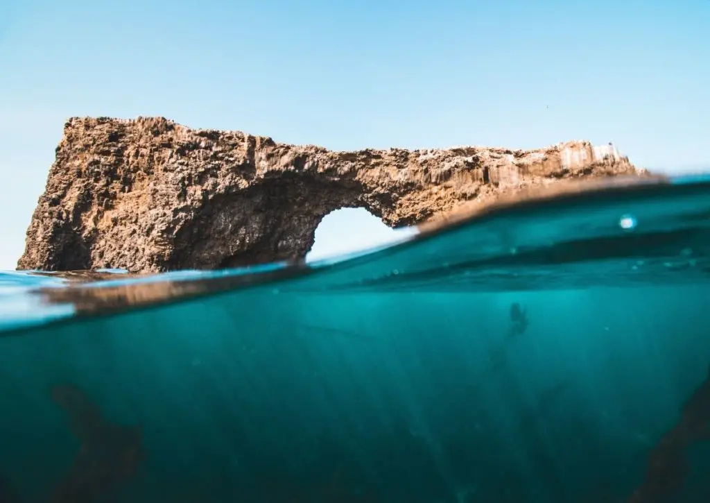 A half-underwater view of the Channel Islands - a must-see on your Southern California Bucket List!