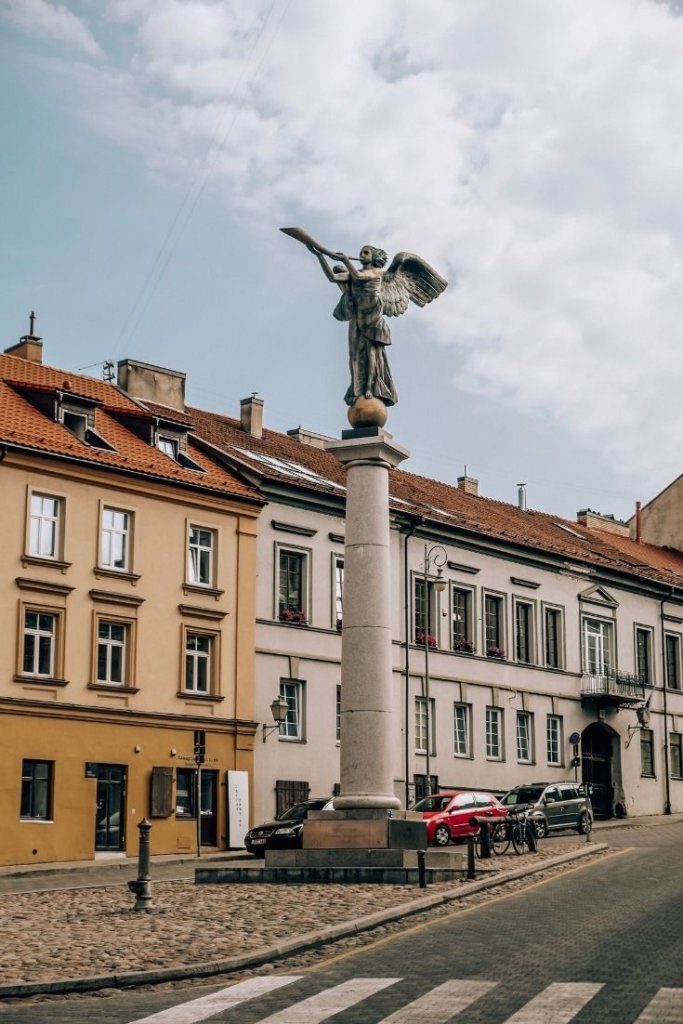 An angel statue in Uzupis, one of the places to visit in Vilnius Lithuania!