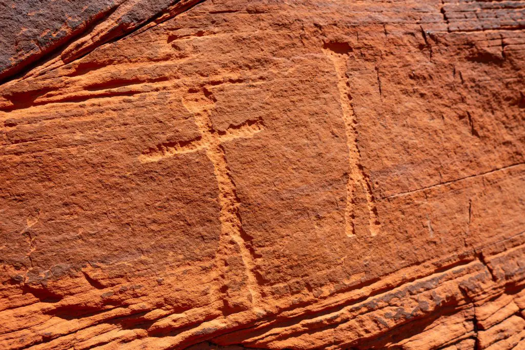 Valley of Fire State Park ancient petroglyphs.