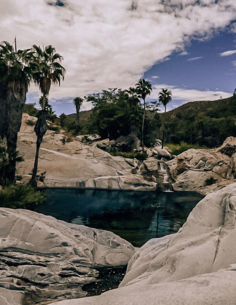 A green blue pool in Sierra de la Laguna.