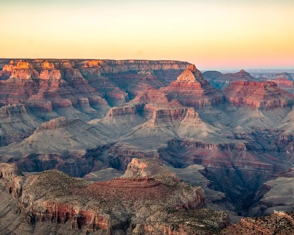 Tha Grand Canyon at sunrise - one of the top road trips from Las Vegas.