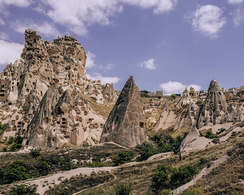 The geological formations in Cappadocia, Turkey.