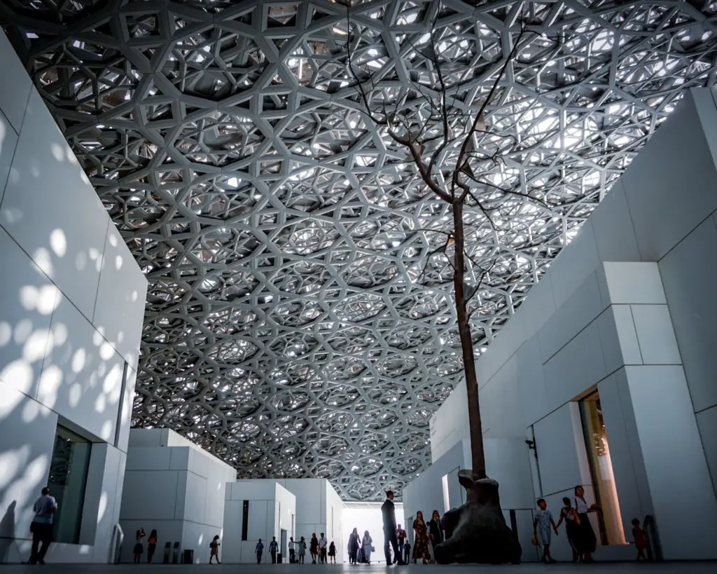 The incredible architecture at the Louvre Abu Dhabi.