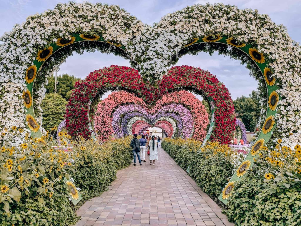 The "Love Tunnel" at the Dubai Miracle Garden.