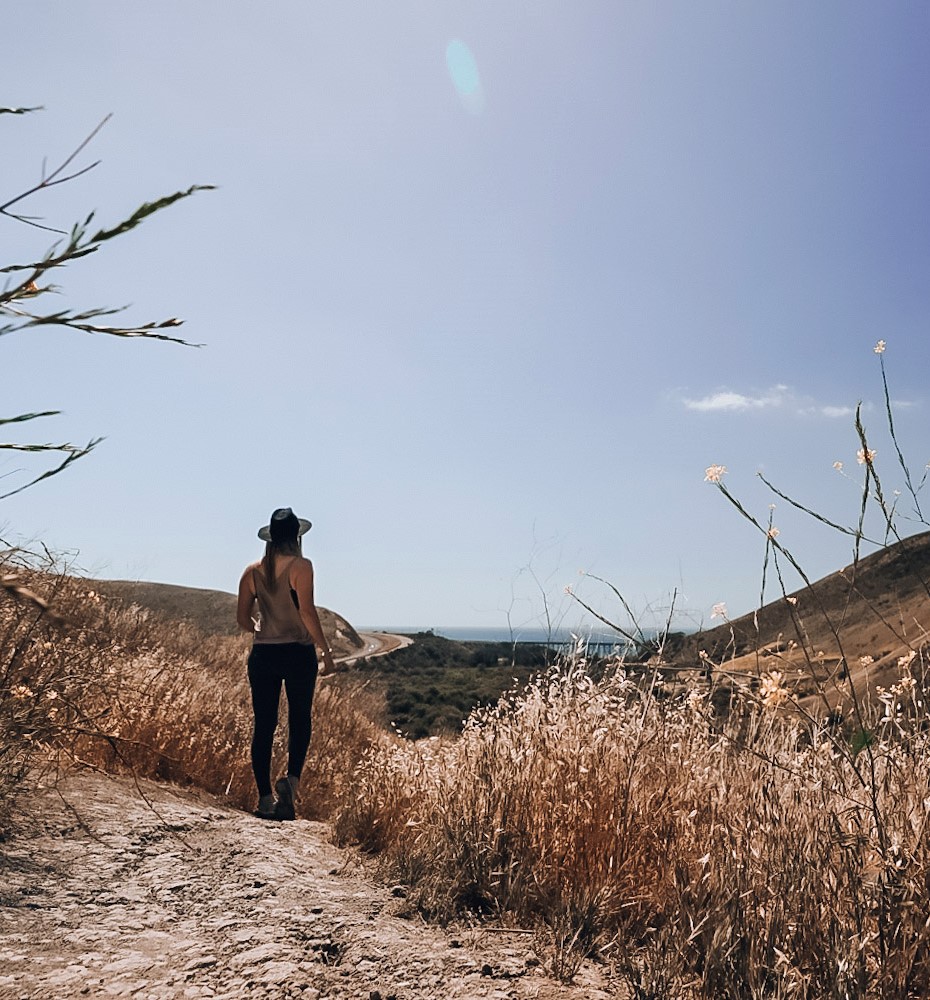 Monica taking in the view on the hike, one of many amazing things to do in Santa Barbara in one day!