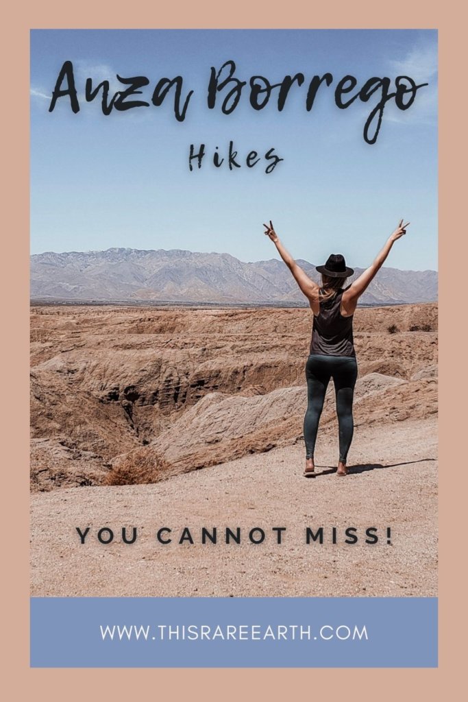 Anza Borrego Hikes You Cannot Miss! Monica in the Anza Borrego State Park, CA rugged landscape.