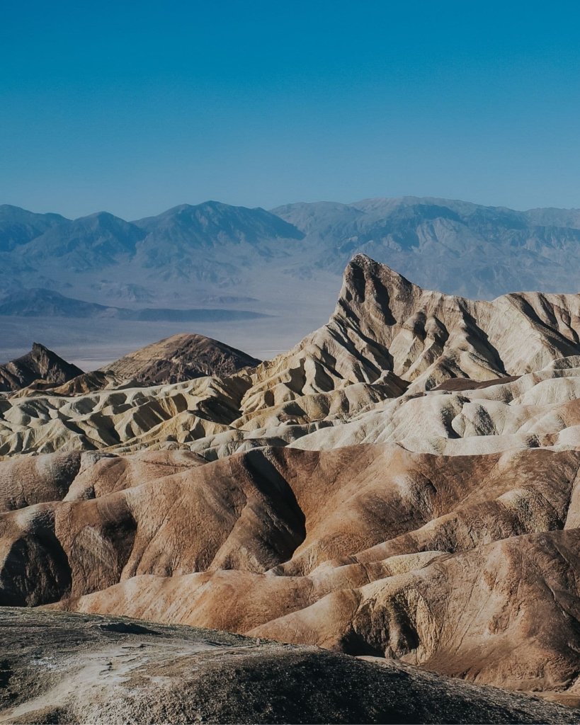 Zabriskie Point - one of the must-see sights during one day in Death Valley.