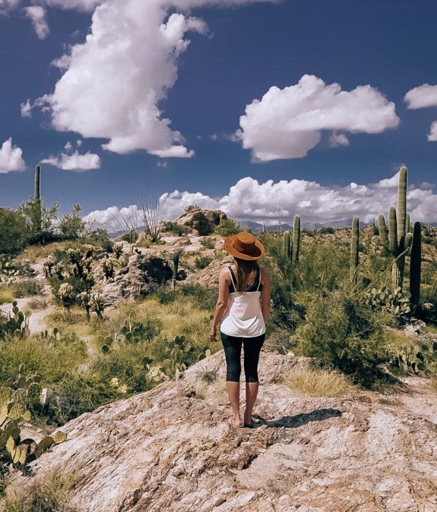 Monica near Javelina Rocks at Saguaro National Park.