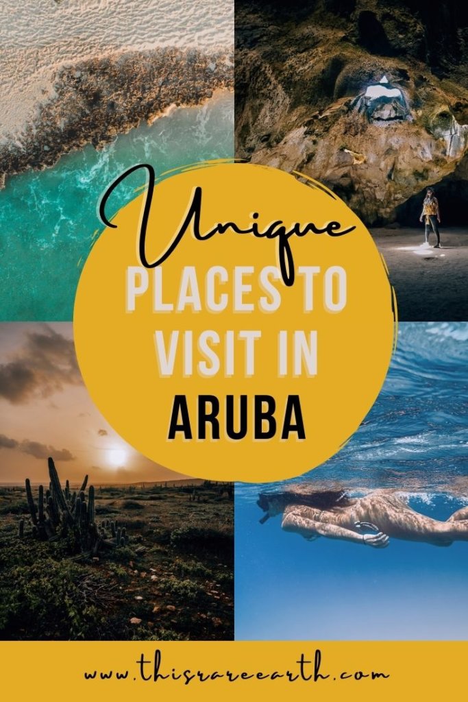 Unique Things to Do in Aruba pin - caves, beaches and cacti.