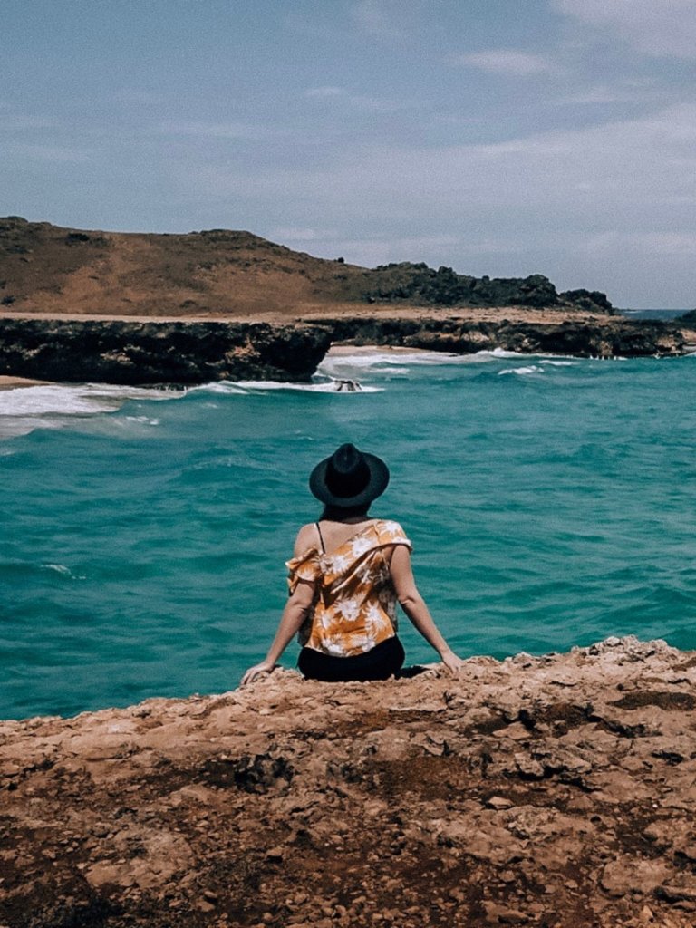 Looking out over Dos Playas, Arikok National Park.