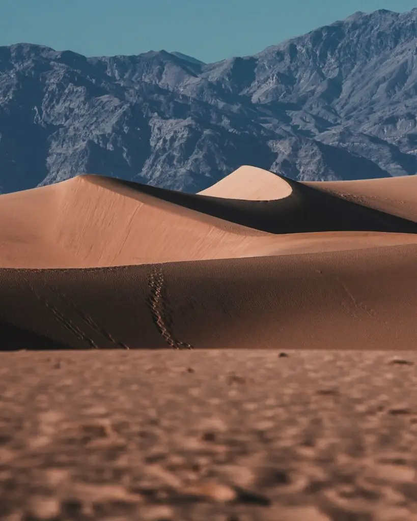 The sand dunes in the incredibly-hot Death Valley - - a must-see on your Southern California Bucket List!