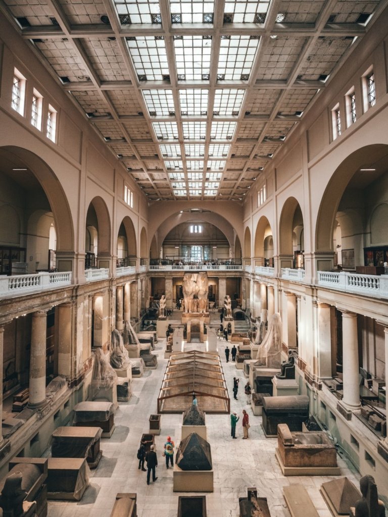 The interior of the Egyptian Museum - one of the best places to go in Cairo Egypt!