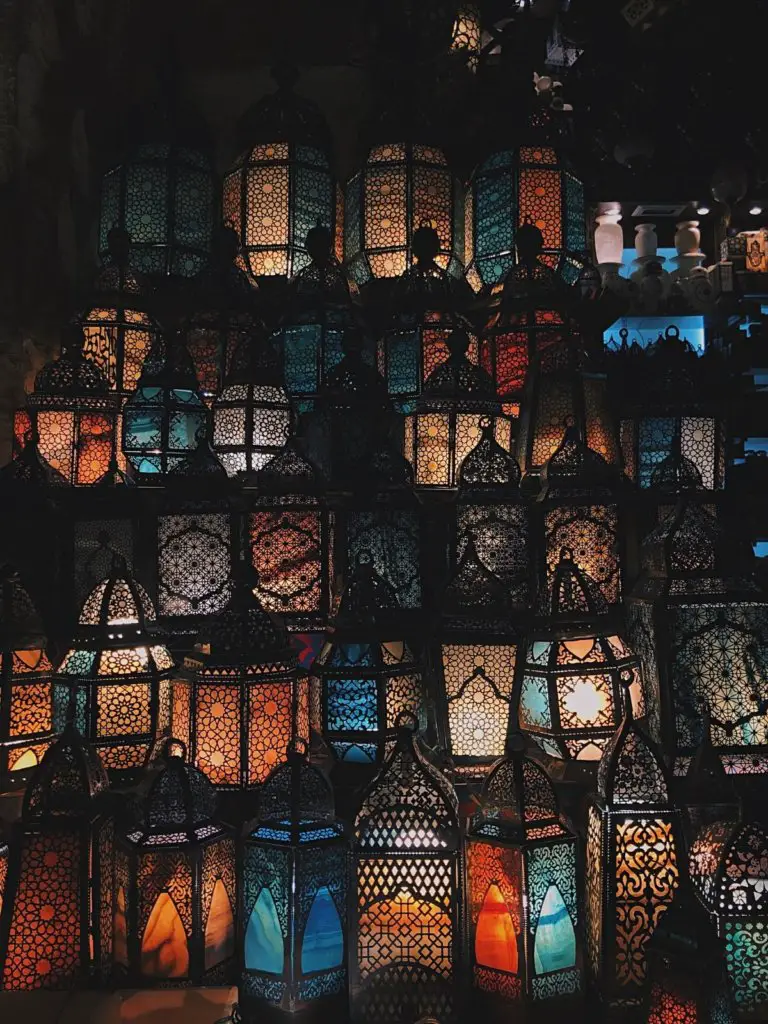 Colorful lanterns in the souq - one of the best things to see in Cairo Egypt!