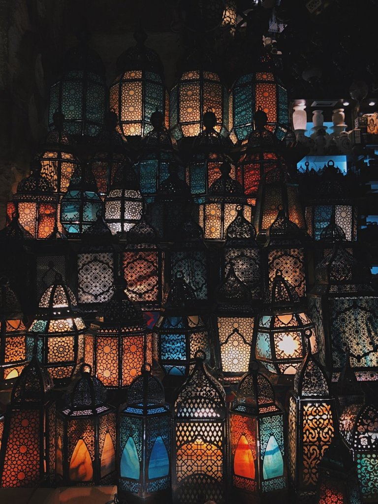 Colorful lanterns in the souq - one of the best things to see in Cairo Egypt!