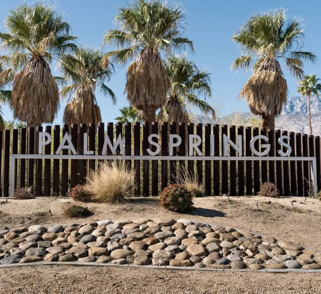 Palm Springs signage - one of the stops on your Joshua Tree to Death Valley road trip.