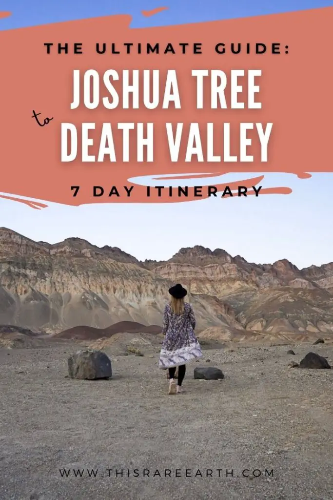 Joshua Tree to Death Valley Pin featuring Death Valley mountains. 