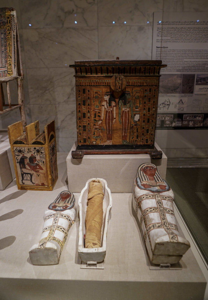 Small clay sculptures seen while Visiting the National Museum of Egyptian Civilization in Cairo, Egypt.