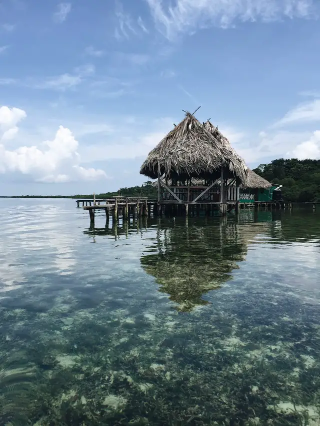 Clear water at Bocas del Toro,  a fun stop on your Panama 7 day or 10 day itinerary.