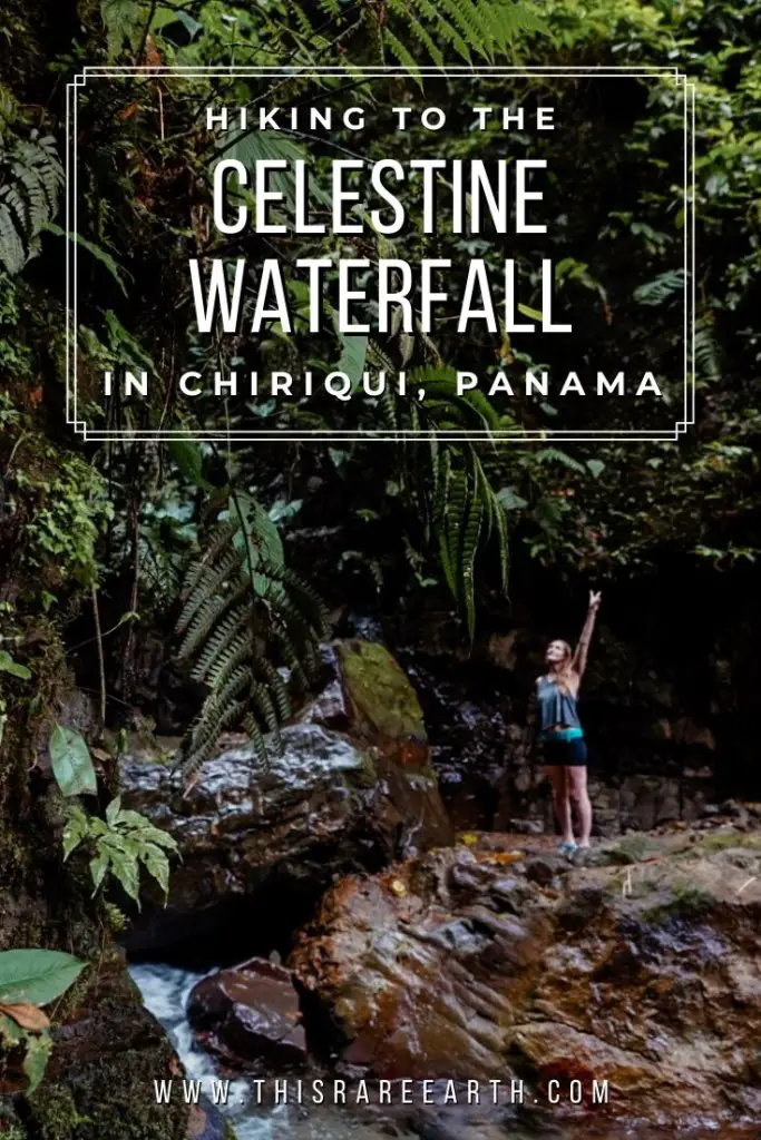Celestine Waterfall Hike Chiriqui, Panama pinterest pin.