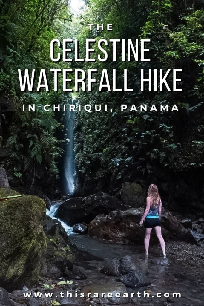 Celestine Waterfall Hike Chiriqui, Panama pinterest pin.