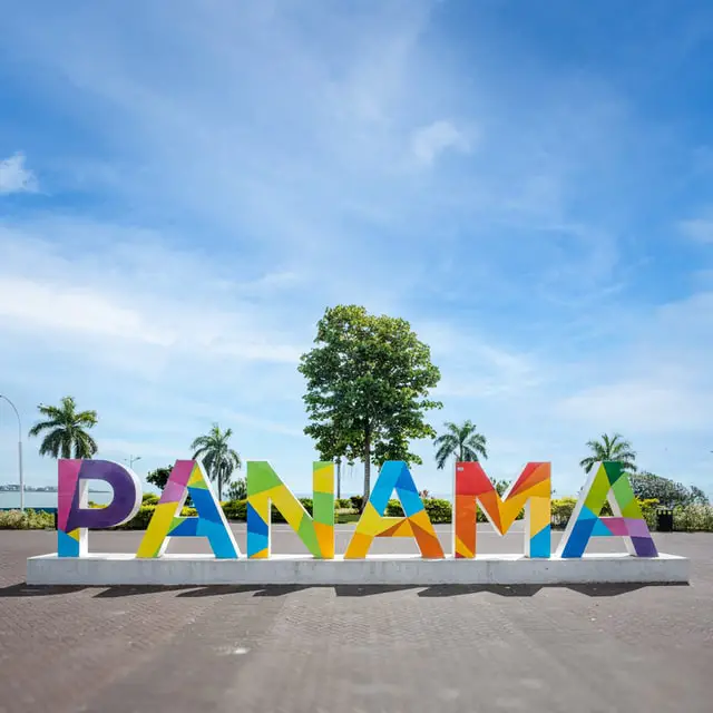 The colorful Panama sign - one of The Best Things to see in Panama City, Panama.