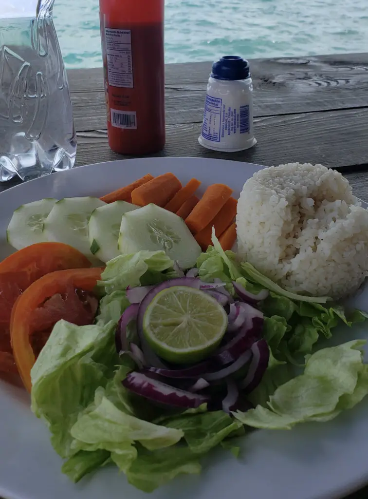 A light lunch of vegetables on Wailidup Island.