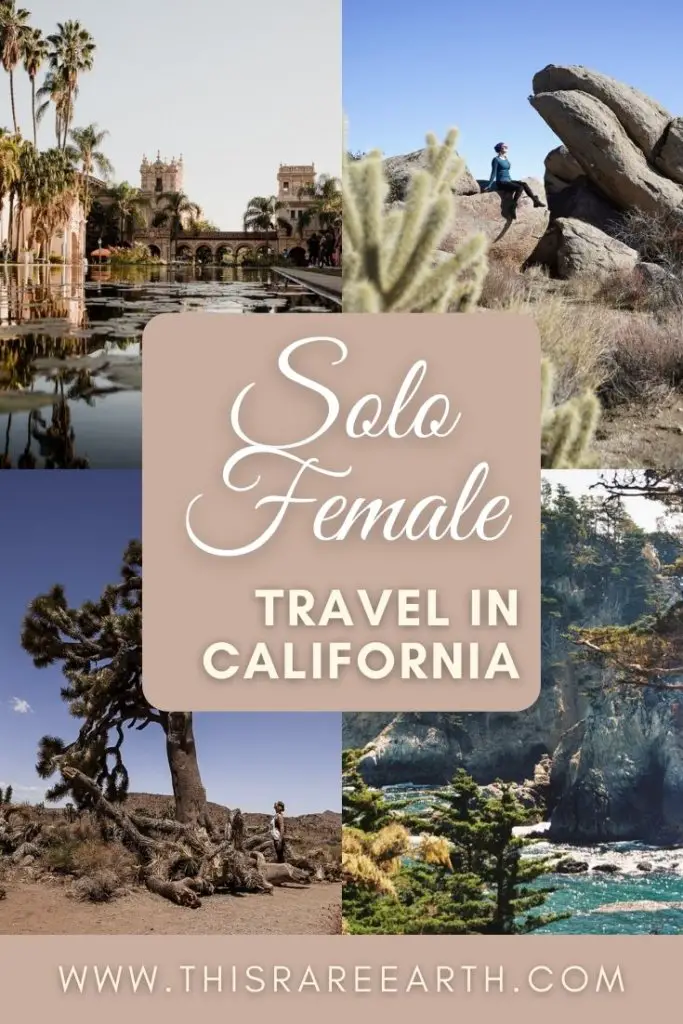 Pinterest pin for Solo Female Travel in California.