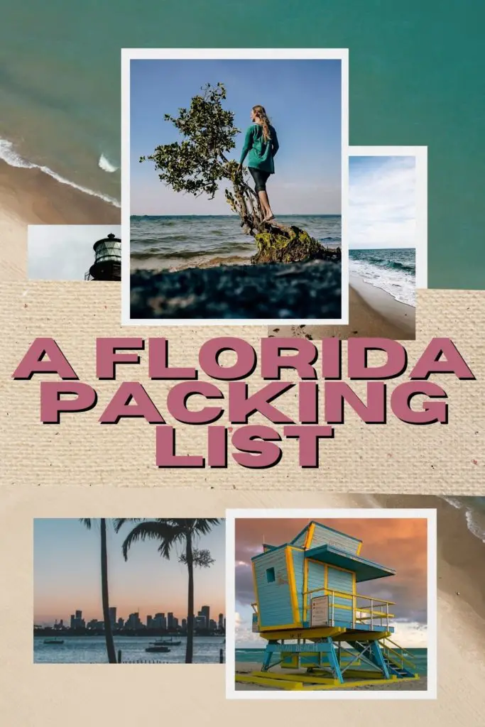 Packing List for Florida pin - beaches, ocean and lifeguard stand.