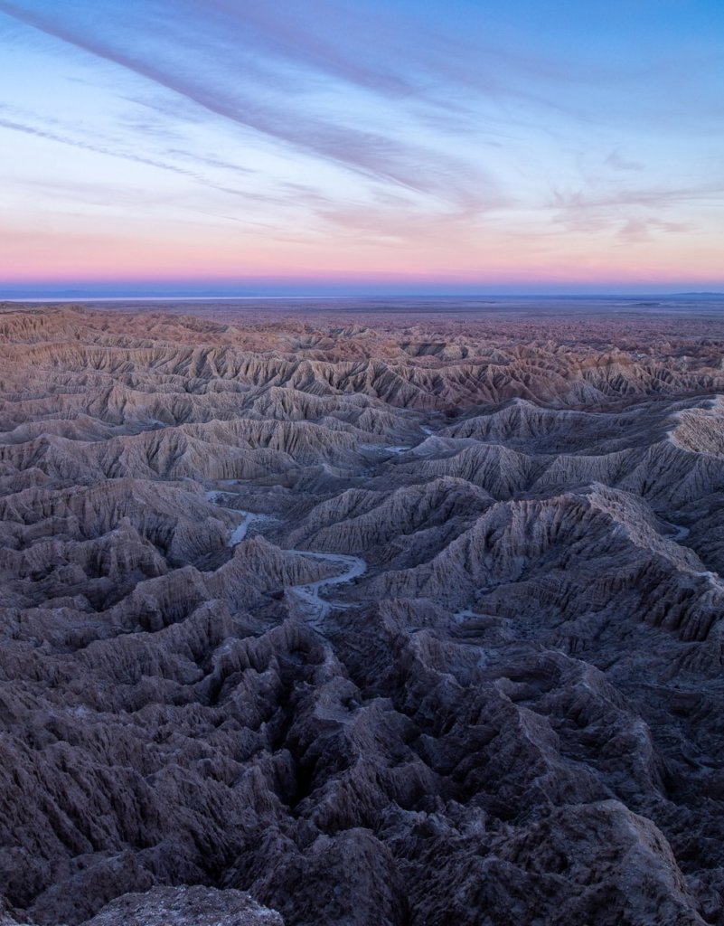 The rugged badlands of Anza Borrego Desert Statel Park - one of The Best day trips from Palm Springs.