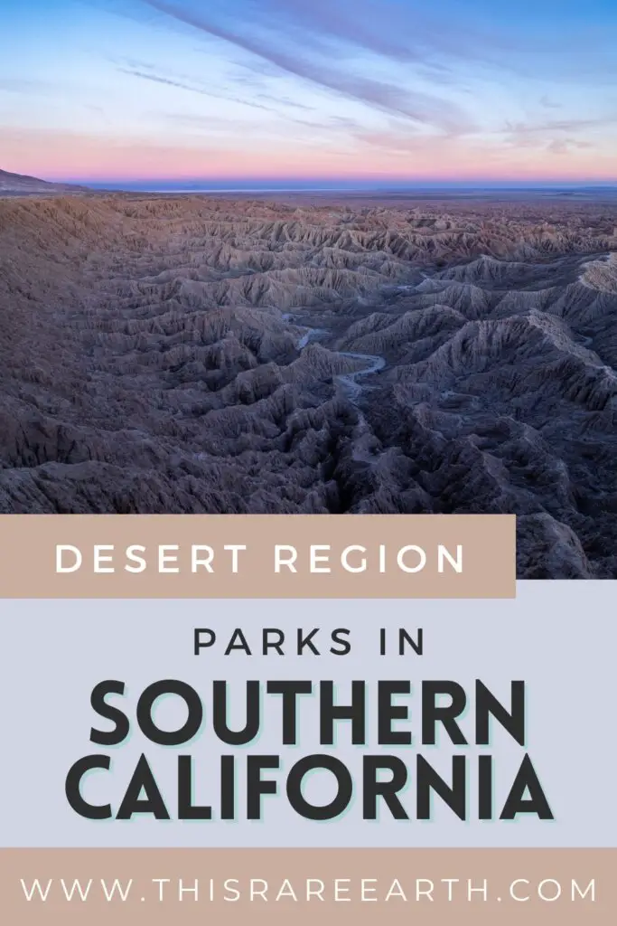 Pinterest Pin for desert region parks in southern California.  