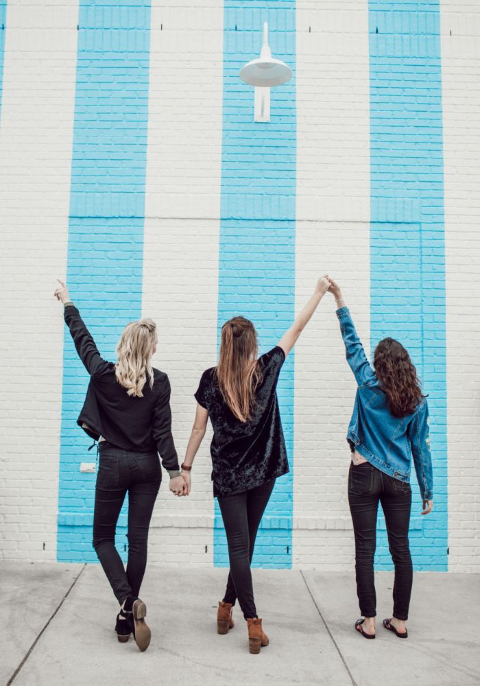 Three friends who travel together.