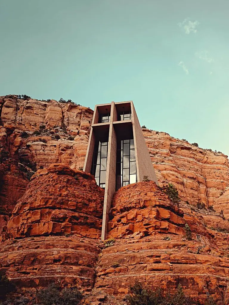 The Chapel of the Holy Cross on the red cliffs, a must see on your Sedona weekend getaway itinerary!