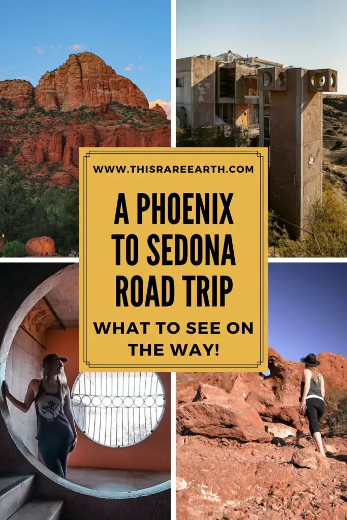 Phoenix to Sedona Drive pin featuring sights to see along the way.