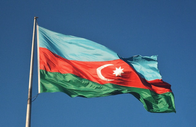 The Azerbaijan flag - a Complete Armenia Travel Guide.
