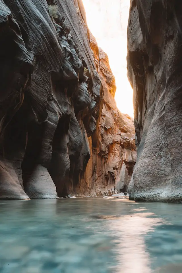 The famous Narrows hike at Zion - one of the National Parks near Las Vegas.