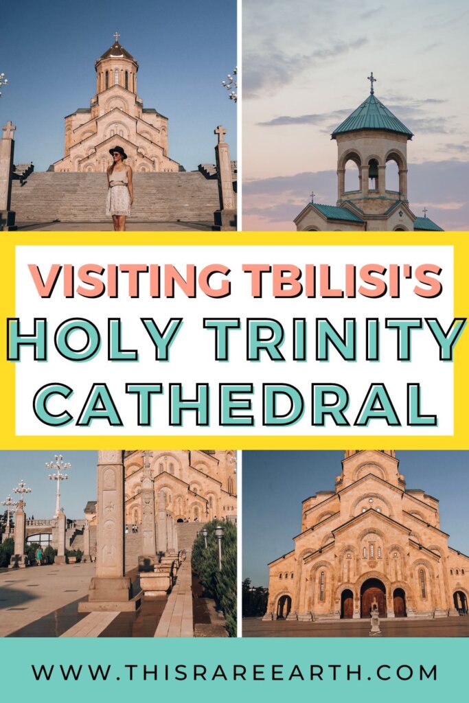 Sameba Holy Trinity Cathedral in Tbilisi, Georgia Pinterest pin.