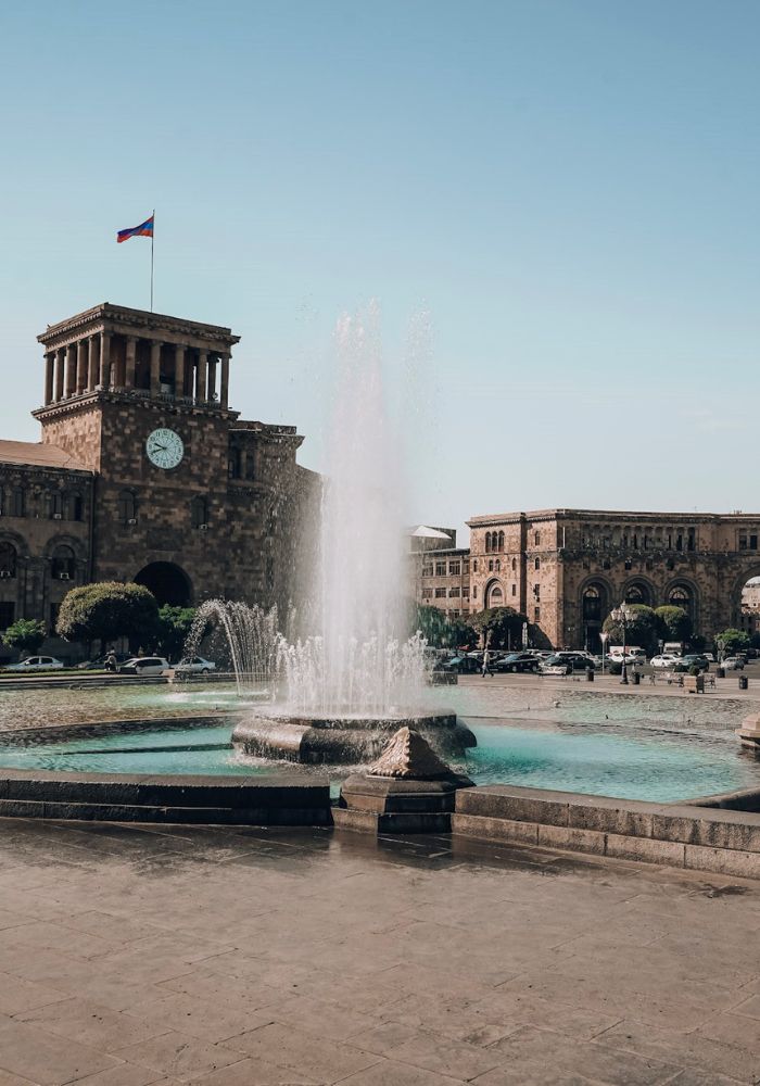 The meeting point for a walking tour, one of The Best Things to Do in Yerevan, Armenia.