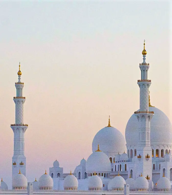 The Sheik Zayed Grand Mosque at sunset - Is Dubai Worth Visiting? 