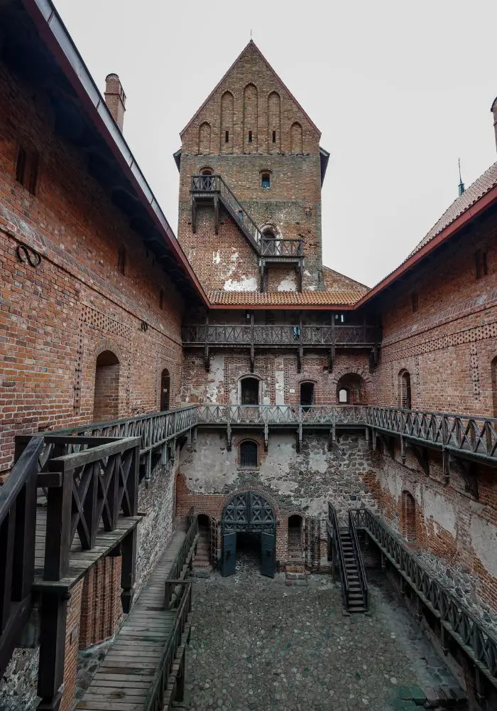 The courtyard of Trakai Island Castle in Lithuania.