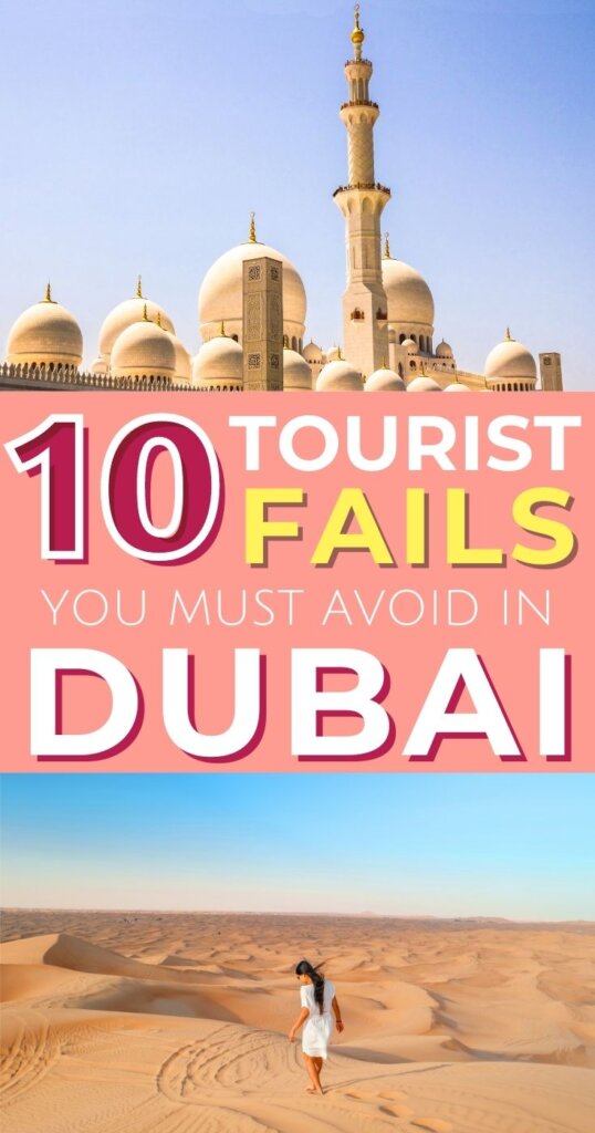 Ten Things Not To Do in Dubai Pinterest pin.