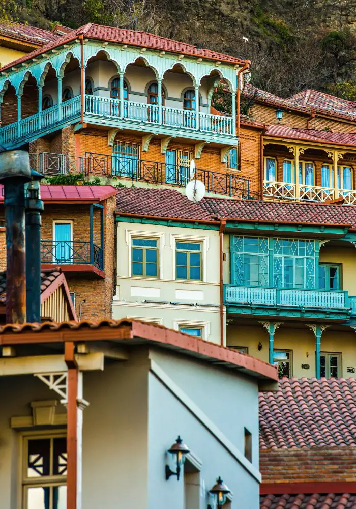 The colorful buildings and courtyards, one of The Best Things to see in Tbilisi, Georgia.