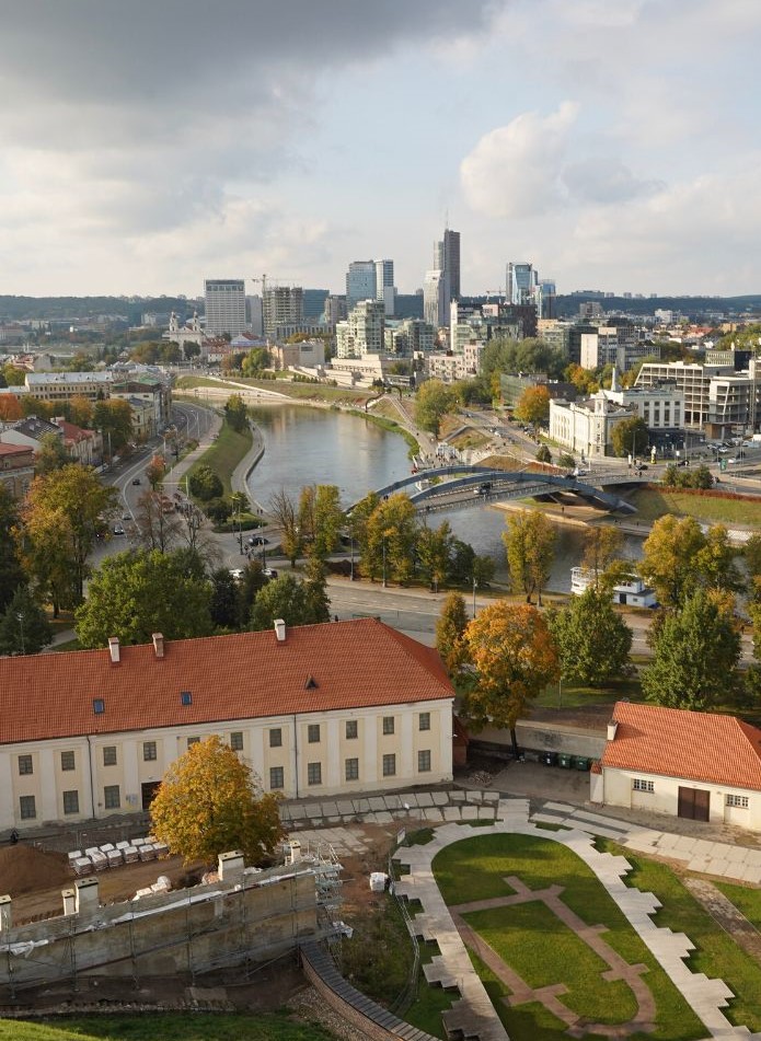 A view of Vilnius on a sunny day - where The KGB Museum - Museum of Occupation and Freedom Fights is located.